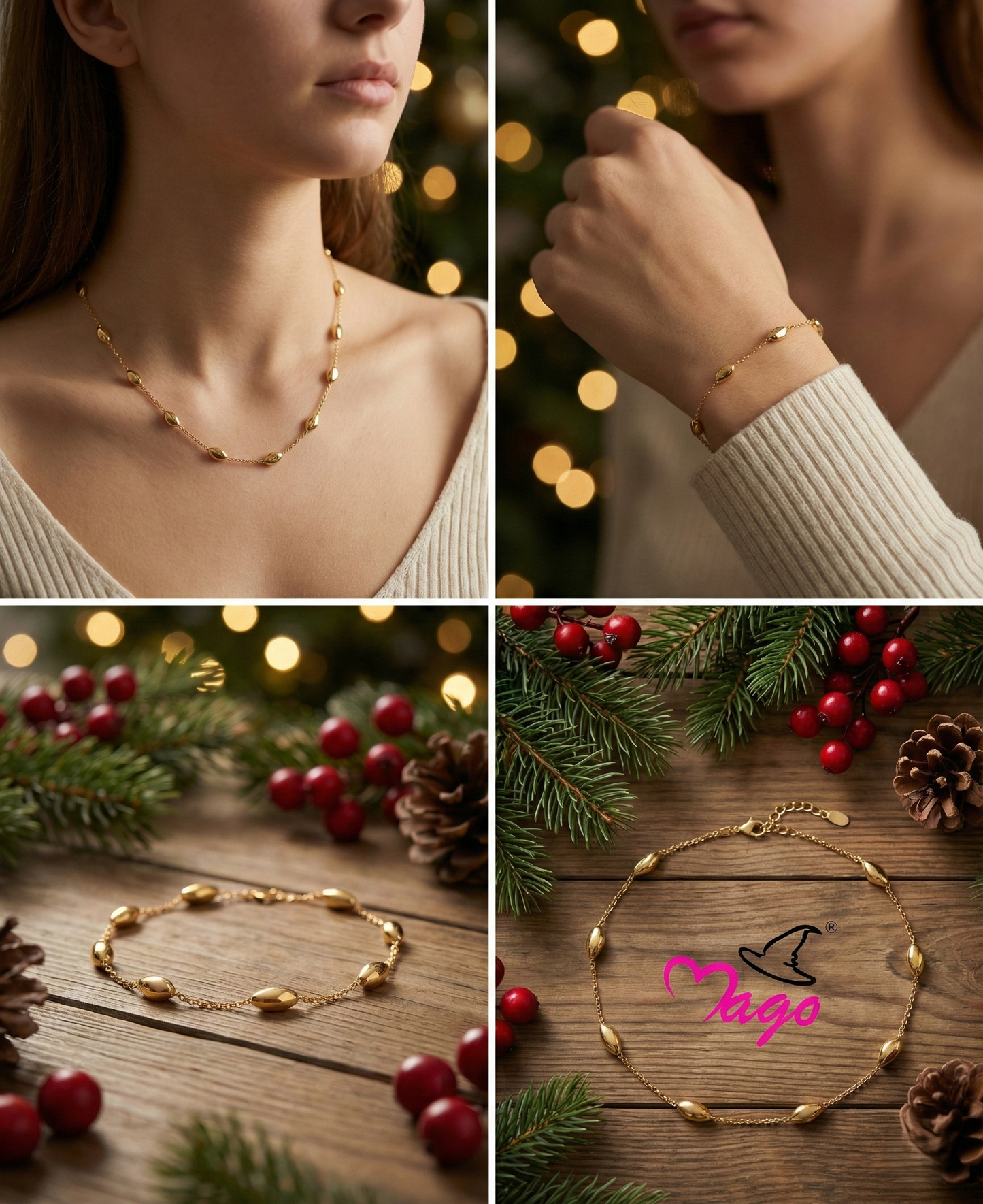 B10180set 晨曦金豆・925 Italy純銀鍍18 K金套裝