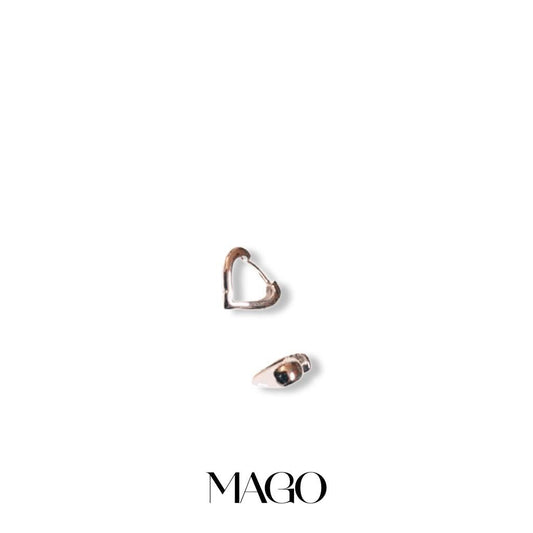 MAGO 925純銀耳環 - SER5023 925純銀清秀心心扣耳環 細節實拍 | MAGO925