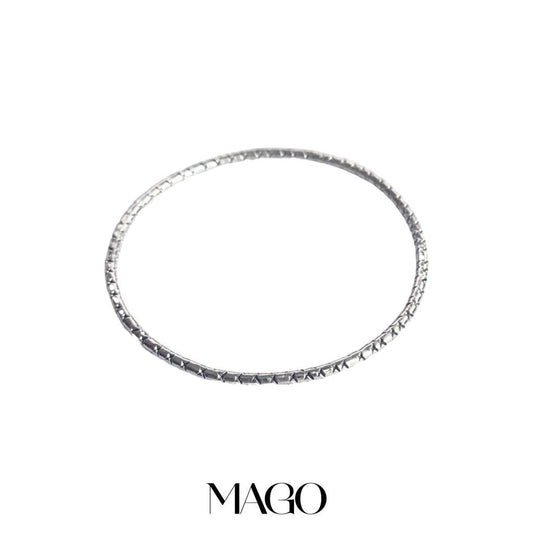 MAGO 925純銀手鐲 - SB5183 純銀花紋復古手鐲 細節實拍 | MAGO925