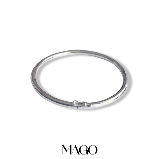 MAGO 925純銀手鐲 - SB5216 純銀扣圓光手鐲 細節實拍 | MAGO925
