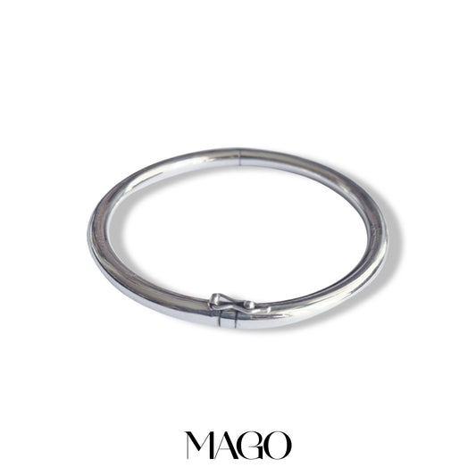 MAGO 925純銀手鐲 - SB5217 純銀扣圓手鐲 細節實拍 | MAGO925
