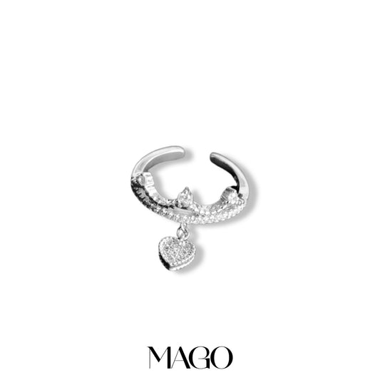 MAGO 925純銀戒指 - SR2266 純銀鍍K白金鋯石戒指 細節實拍 | MAGO925