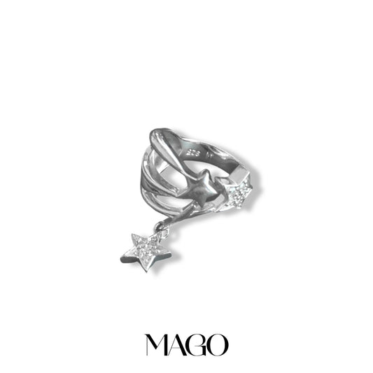 MAGO 925純銀戒指 - SR2280 純銀鍍K白金鋯石戒指 細節實拍 | MAGO925