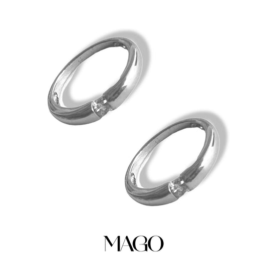 MAGO 925純銀戒指 - SR2083 純銀鍍K白金鋯石情侶戒指 細節實拍 | MAGO925