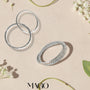 MAGO 925純銀戒指 - SR2304 純銀鍍K白金雙圈情侶戒指