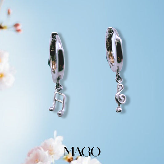 MAGO925 925純銀耳環 ET1795 純銀鍍白金弦外之音耳環 (2/2)