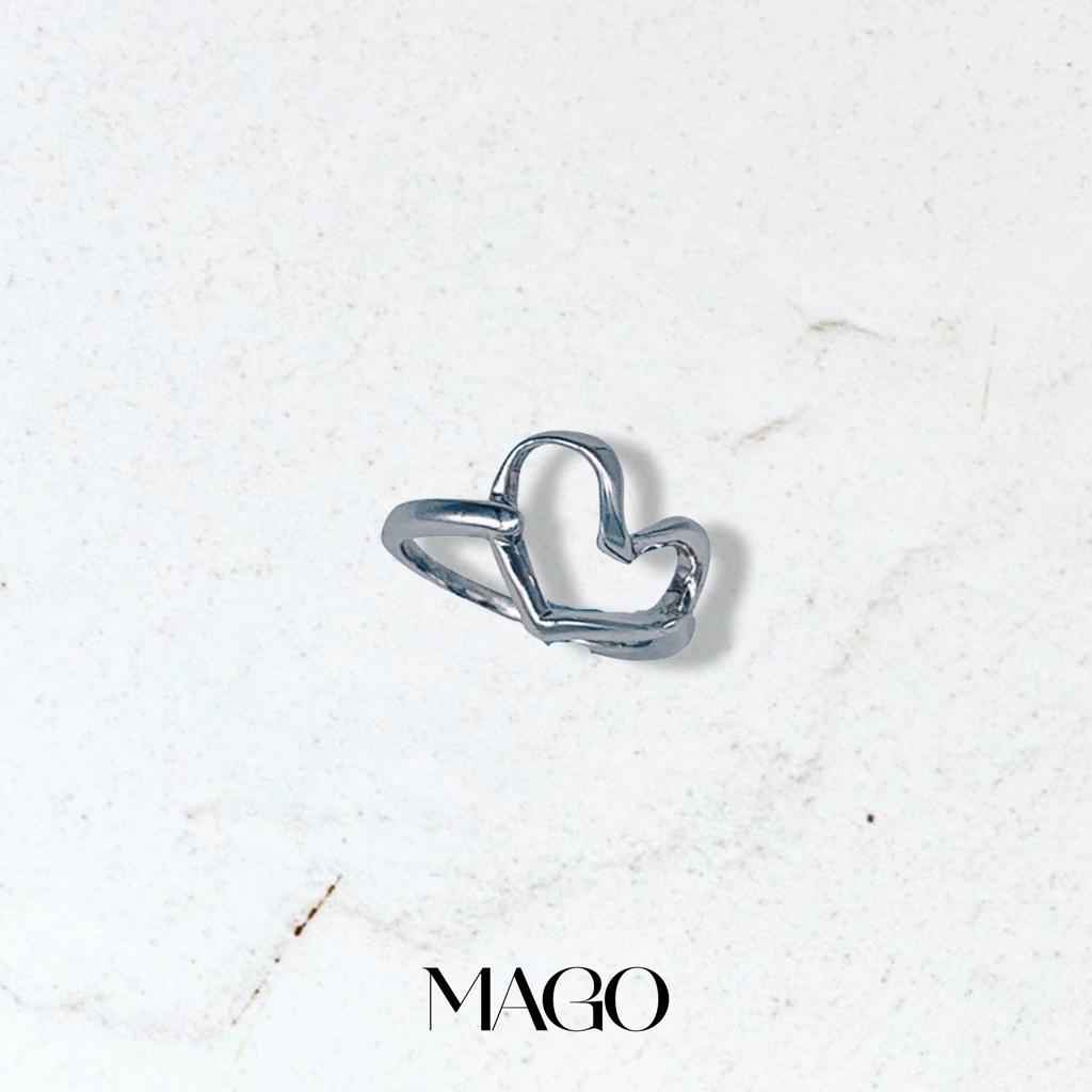 MAGO 925純銀戒指 - KRW094 925純銀秀麗心心戒指