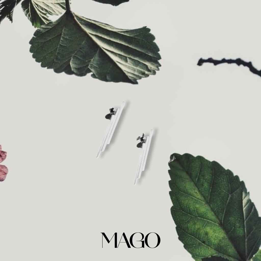 MAGO 925純銀耳環 - SER5024 925純銀唯美大長耳環