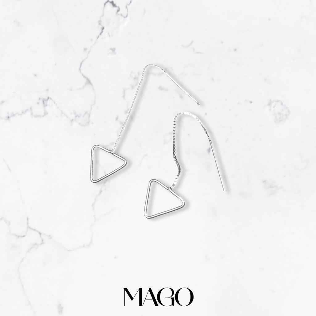 MAGO 925純銀耳環 - SER5002 925純銀大雅三角形耳環