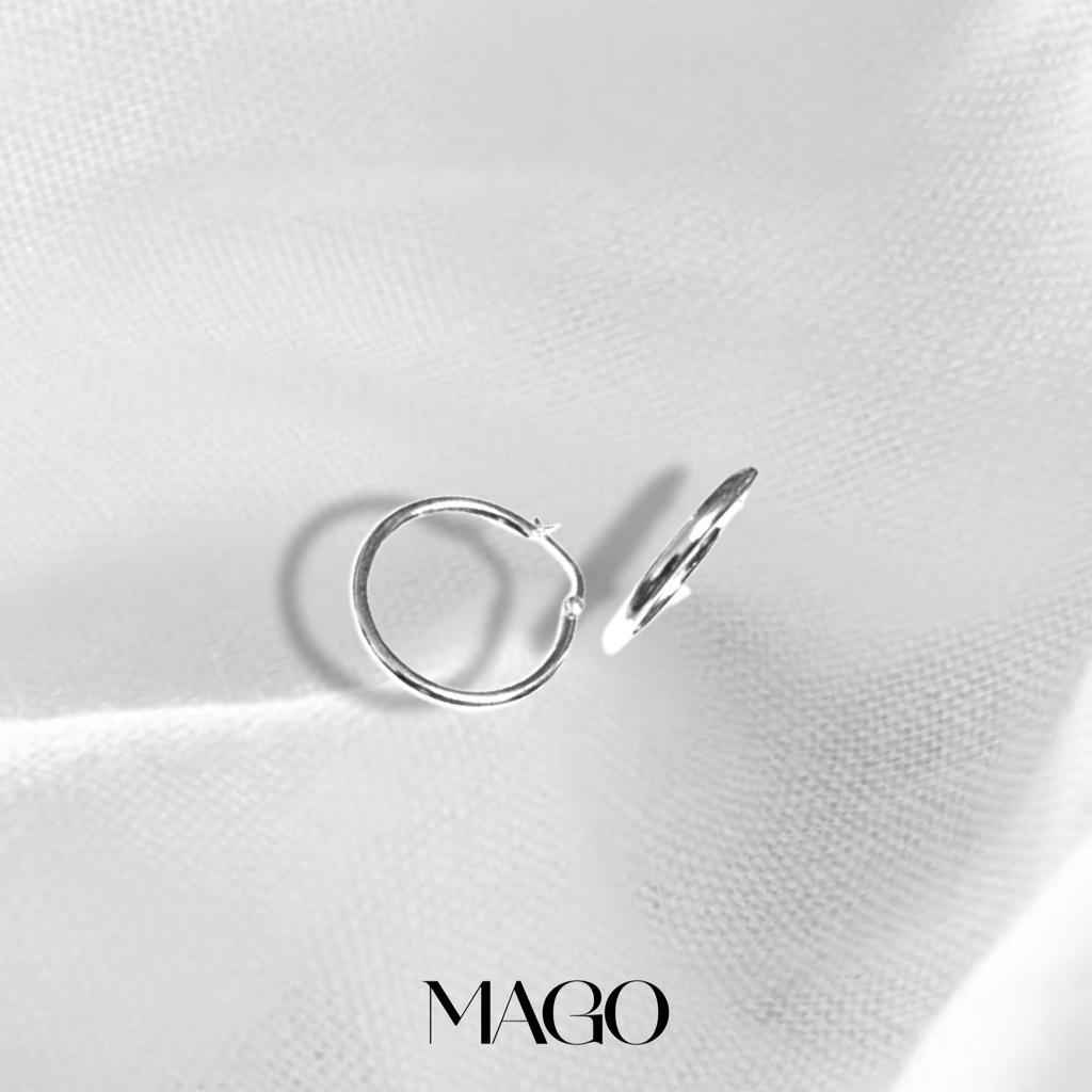 MAGO 925純銀耳環 - SER5028 925純銀秀美大圈環耳環