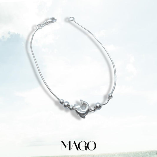 MAGO 925純銀手鍊 - SB2343純銀意大利小海豚手鍊 細節實拍 | MAGO925