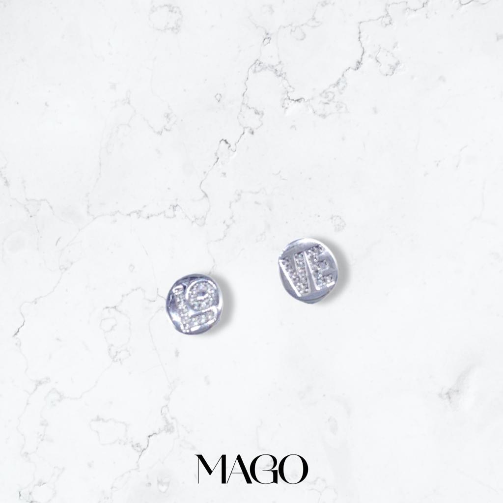 MAGO 925純銀耳環 - SE159 純銀鍍白金圓耳環