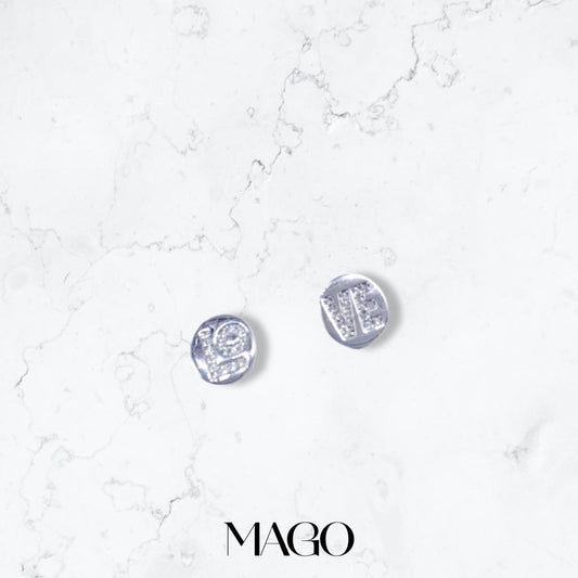 MAGO925 925純銀耳環 SE159 純銀鍍白金圓耳環 (2/2)