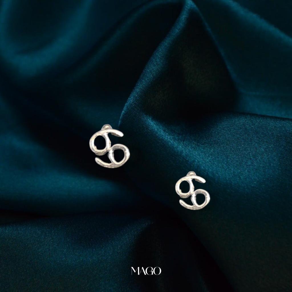 SERSTAR-6 純銀鍍K金巨蟹座耳環