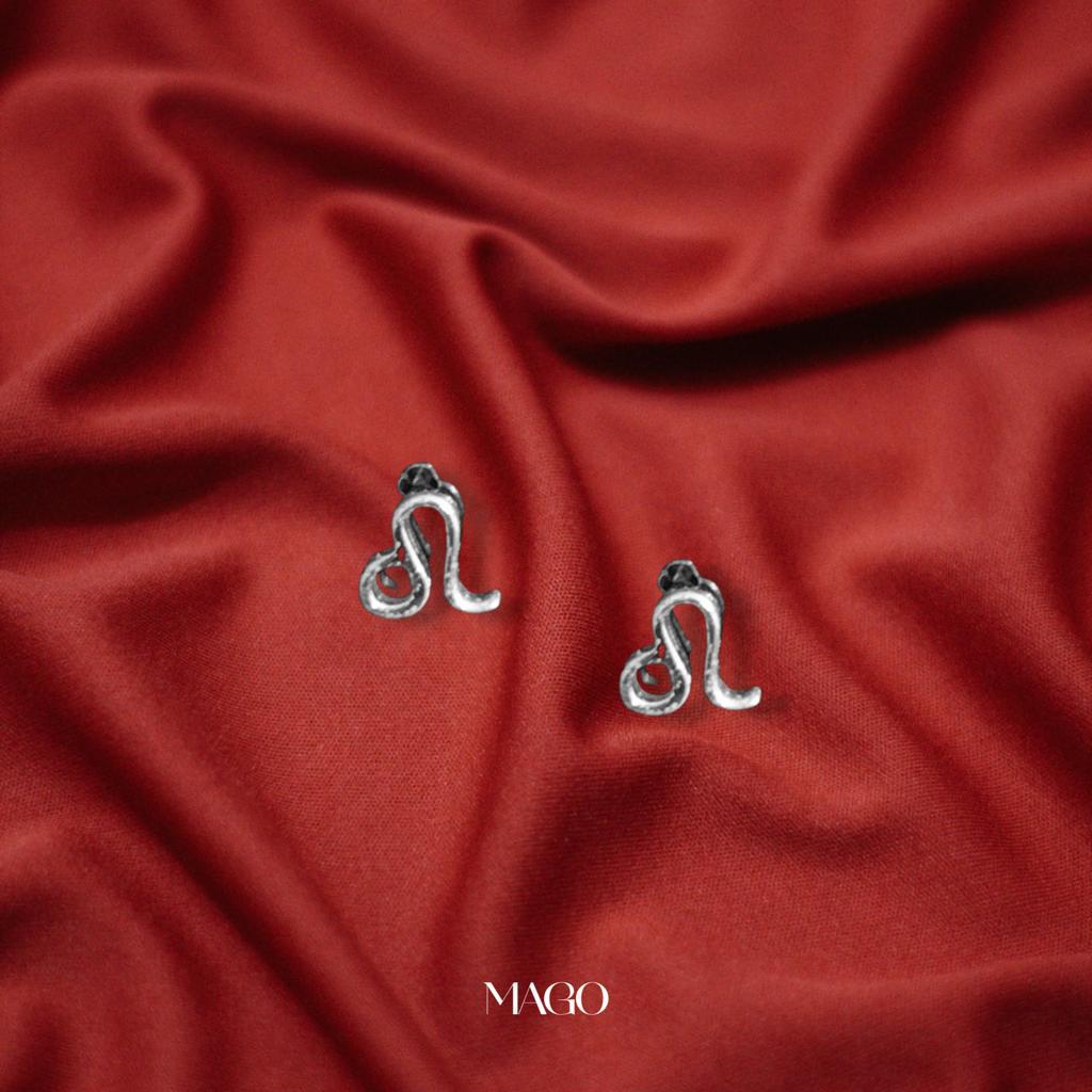 SERSTAR-7 純銀鍍K金獅子座耳環