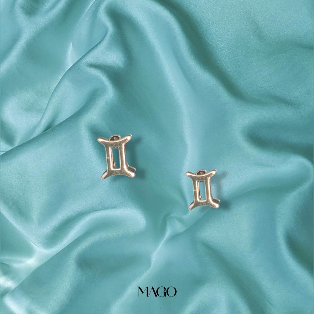 SERSTAR-5 純銀鍍K金雙子座耳環