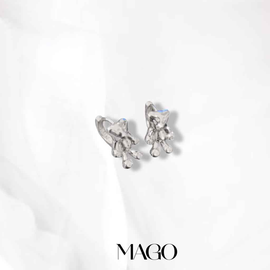 MAGO 925純銀耳環 - ET1085S 925純銀淘氣熊仔耳環