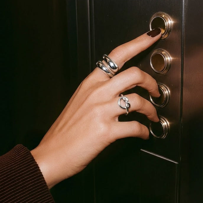 極簡繩結純銀戒指