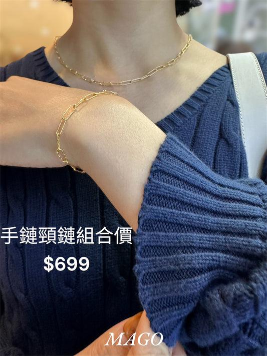 意大利925純銀手鏈頸鏈組合￼