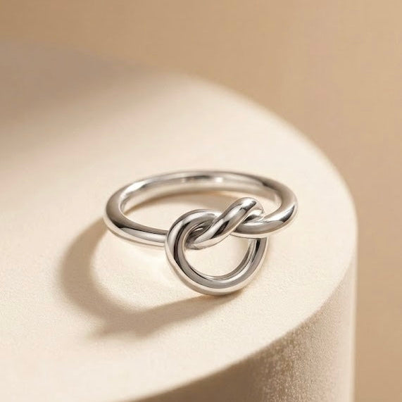 極簡繩結純銀戒指