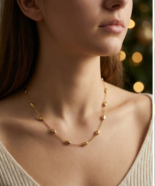 【冬日甄選】B10180 晨曦金豆 925 意大利 純銀鍍18K金頸鏈/B10181 鍍白K金