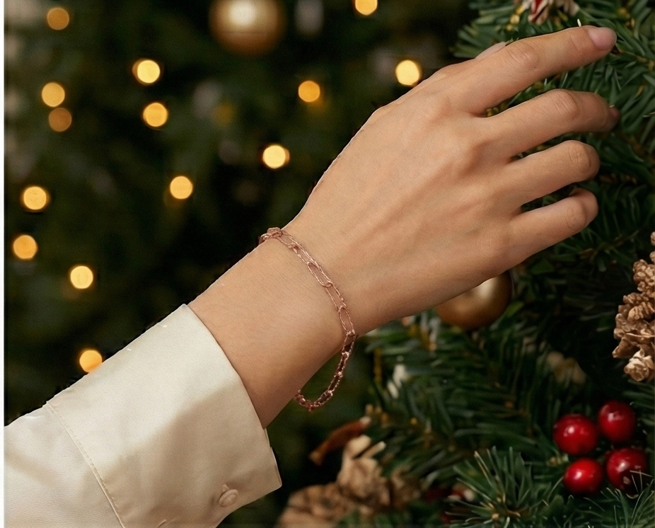 星光鑽切迴紋針純銀項鏈/手鏈 | S925純銀 | 獨特刻紋工藝 輕奢疊戴