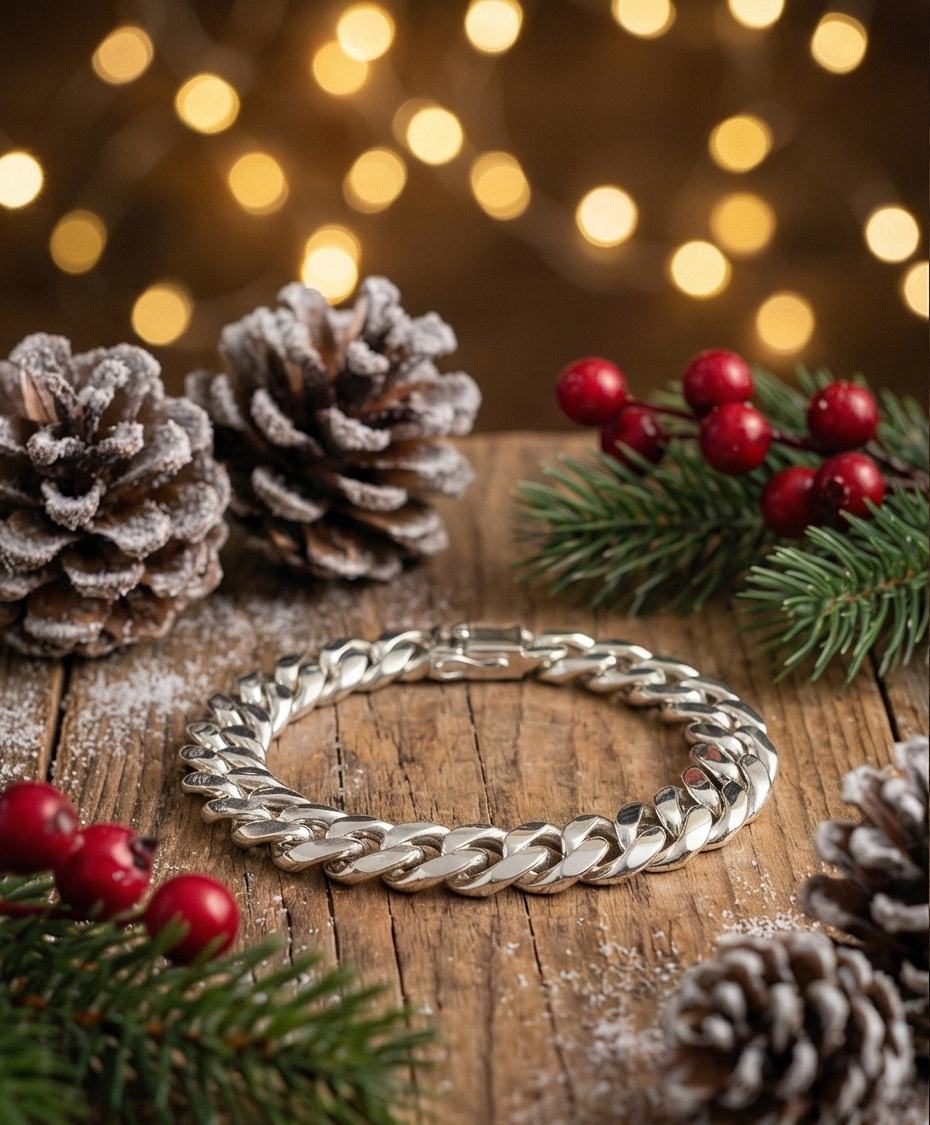 經典寬版鏡面純銀手鏈 | S925純銀 | 8mm珠寶級插銷扣 男士/中性款