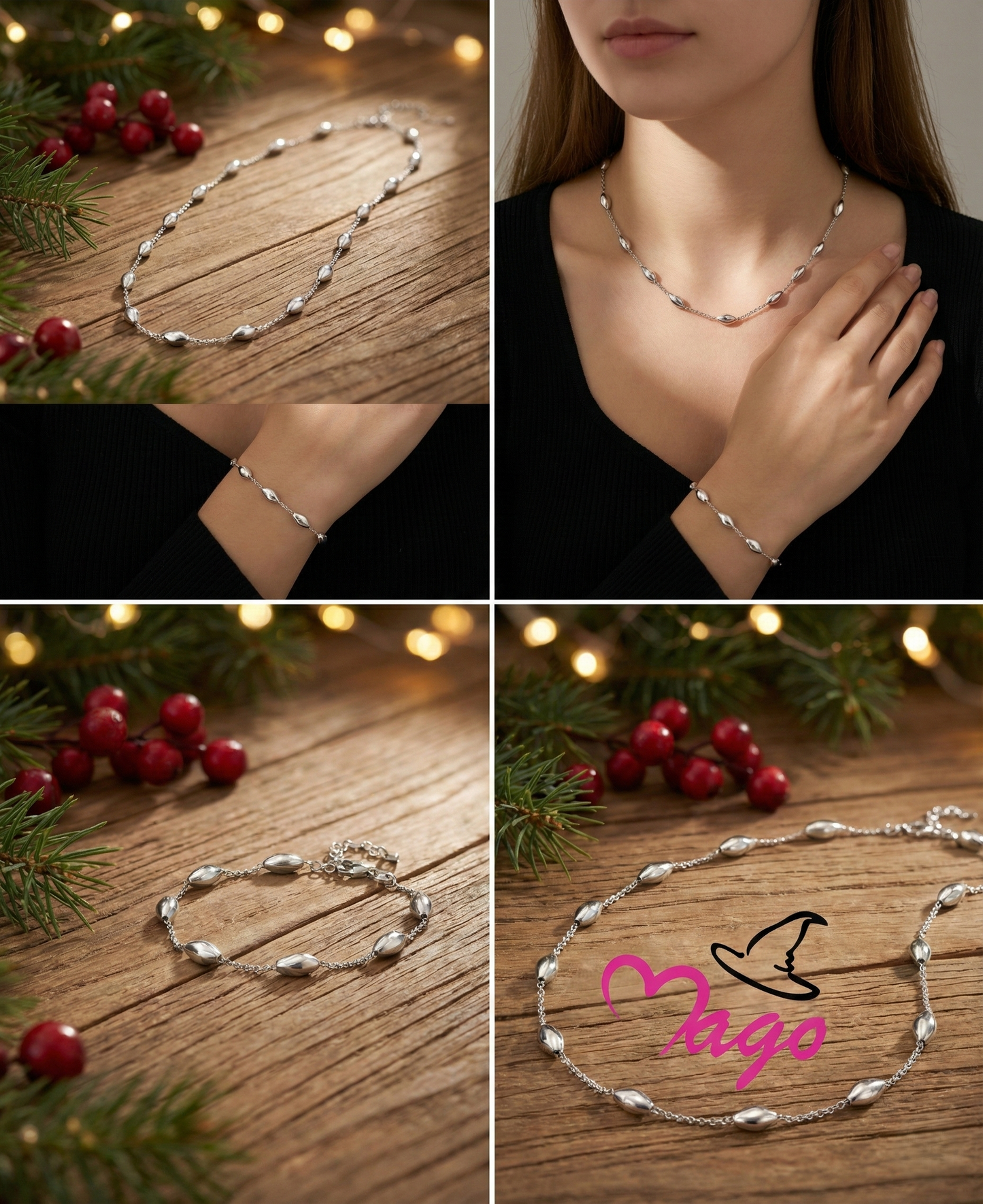 B10182 晨曦金豆・925 Italy純銀鍍K白金手錬/B10179純銀鍍18 K金手錬