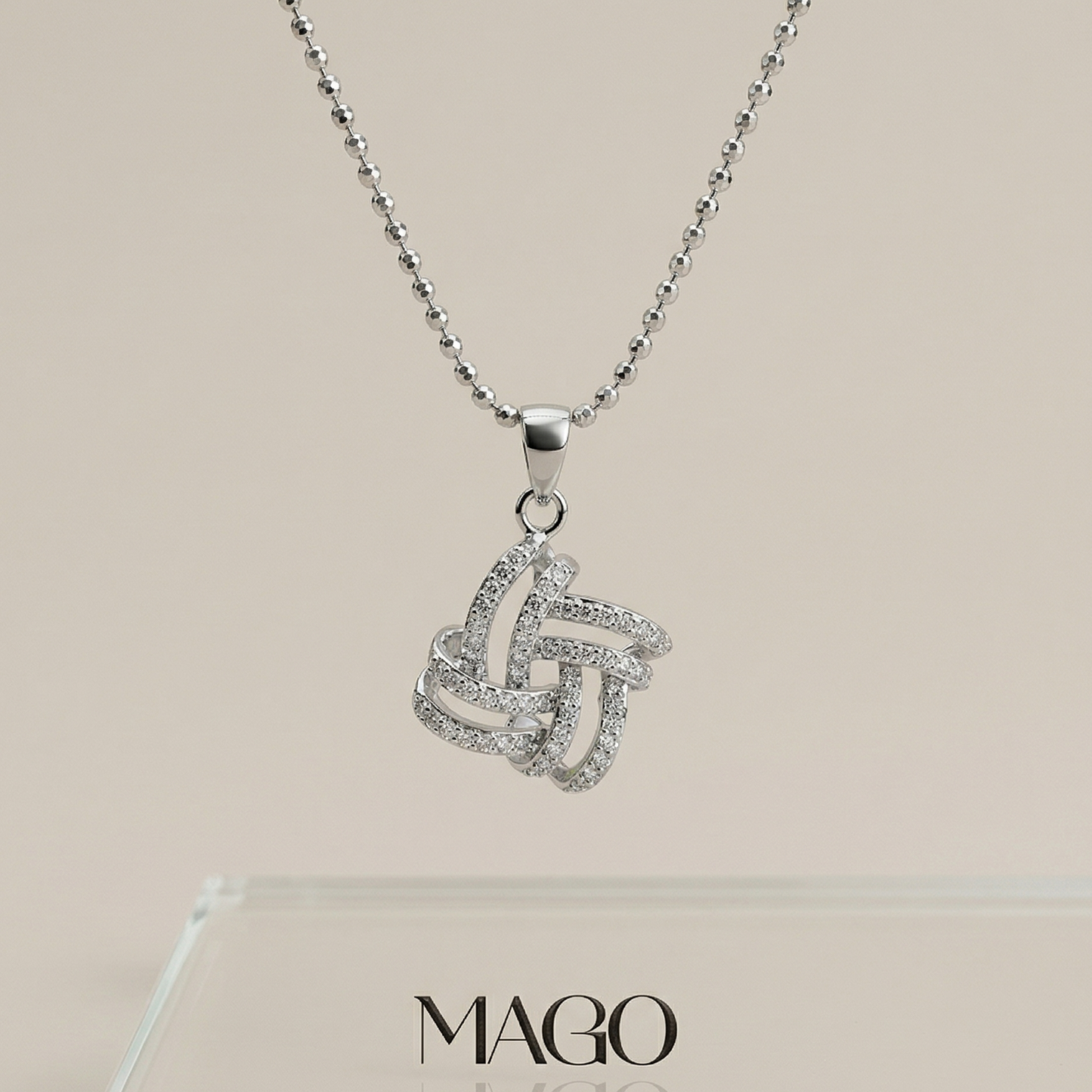 MAGO 925純銀項鍊 - SP457 925純銀鍍金鋯石項鍊