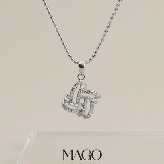 MAGO 925純銀項鍊 - SP457 925純銀鍍金鋯石項鍊