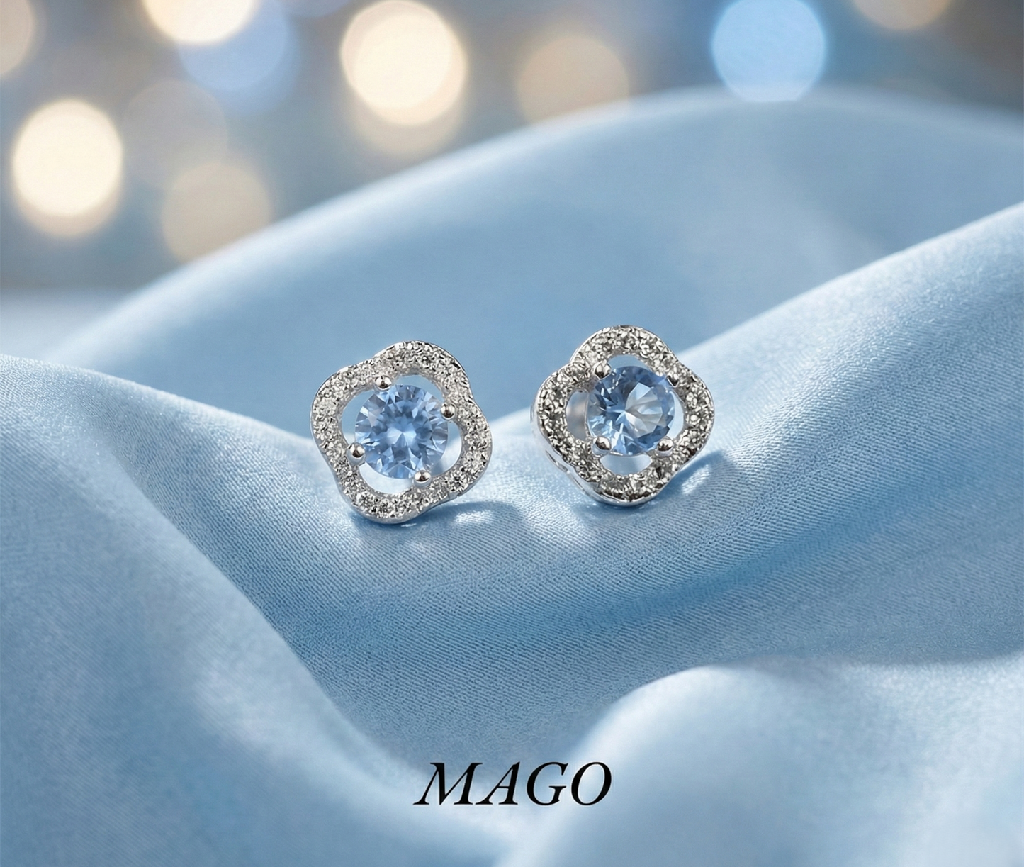 MAGO 925純銀耳環 - SER7009 耀眼925純銀耳環 （六色可選）