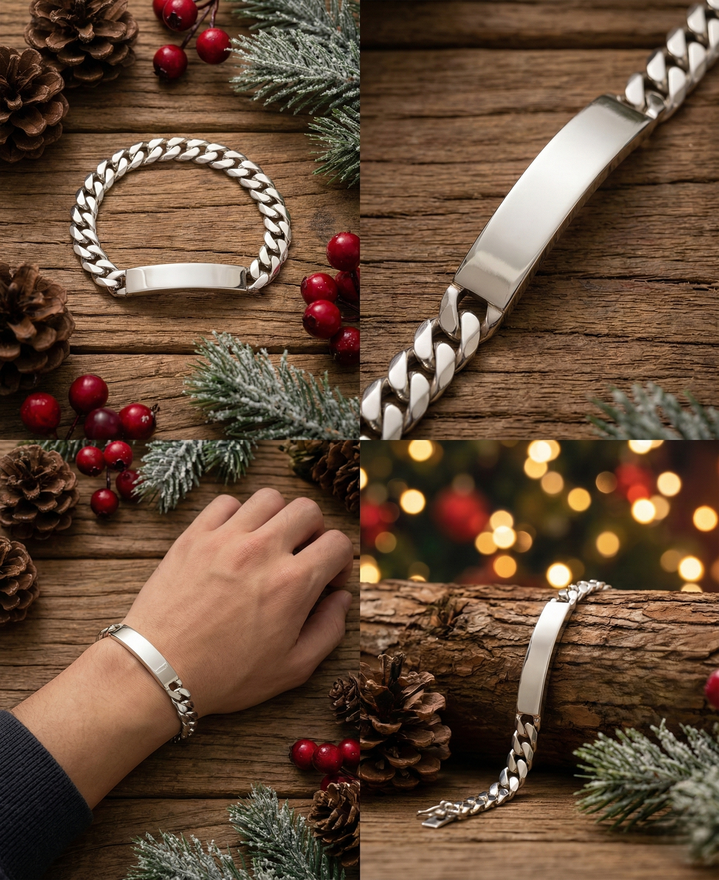 KB37.9經典光面長牌純銀手鏈 | S925純銀 | 專屬紀念 男士禮物