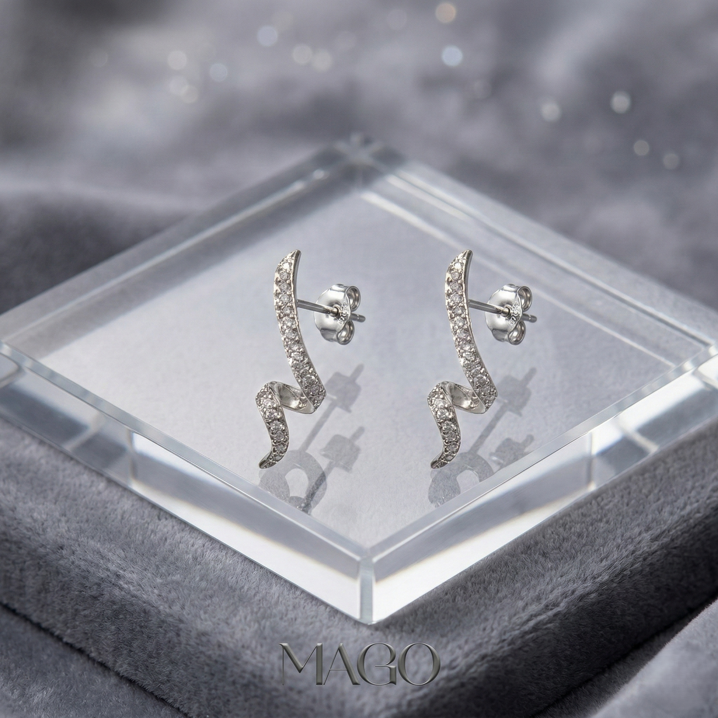 SER5133 純銀鍍K金鋯石扭耳環