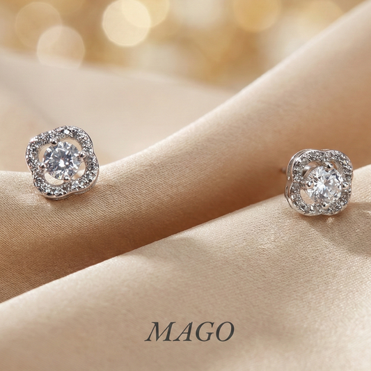 MAGO 925純銀耳環 - SER7009 耀眼925純銀耳環 （六色可選）
