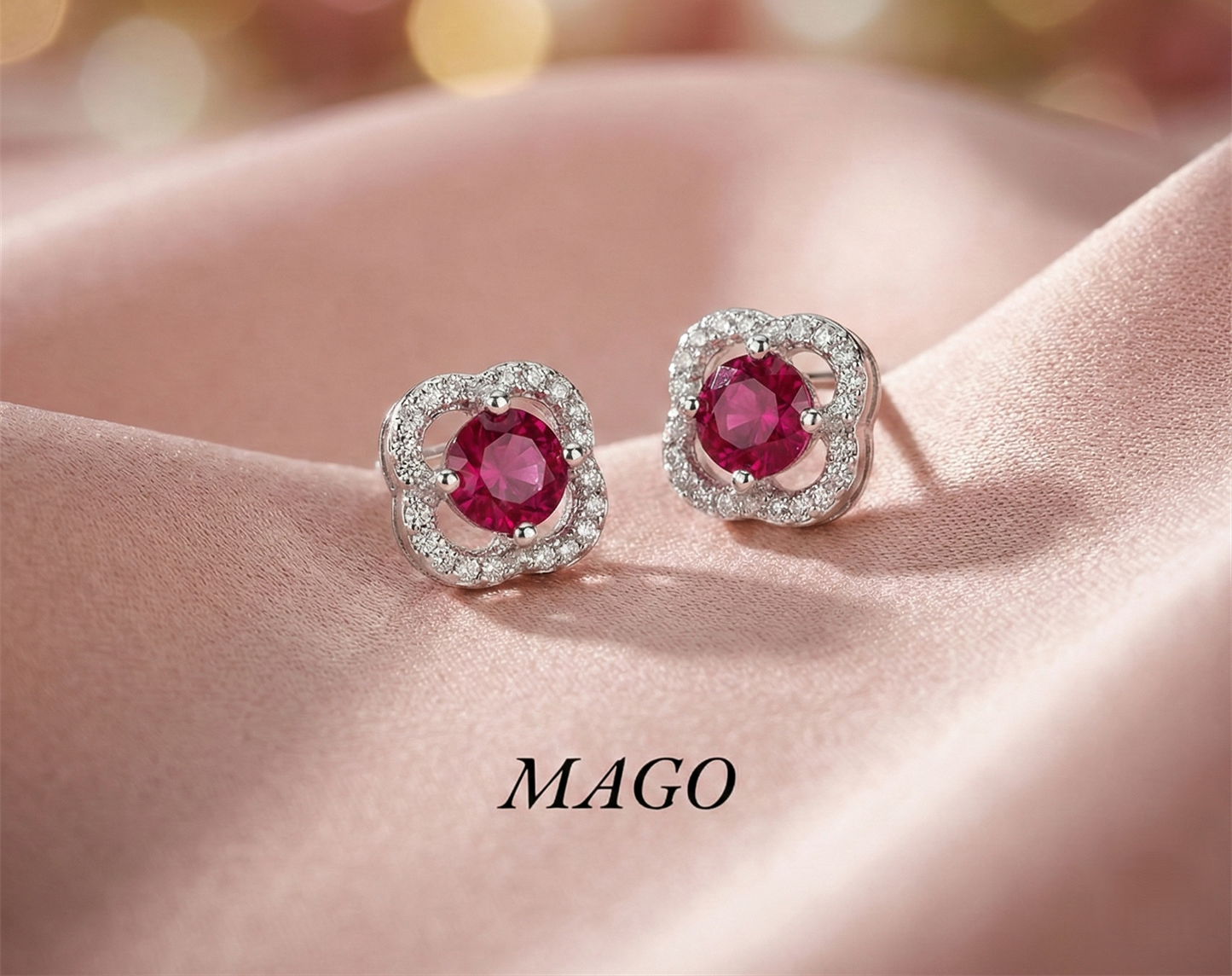 MAGO 925純銀耳環 - SER7009 耀眼925純銀耳環 （六色可選）
