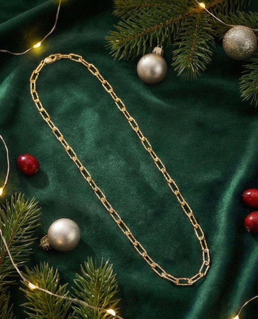 星光鑽切迴紋針純銀項鏈/手鏈 | S925純銀 | 獨特刻紋工藝 輕奢疊戴