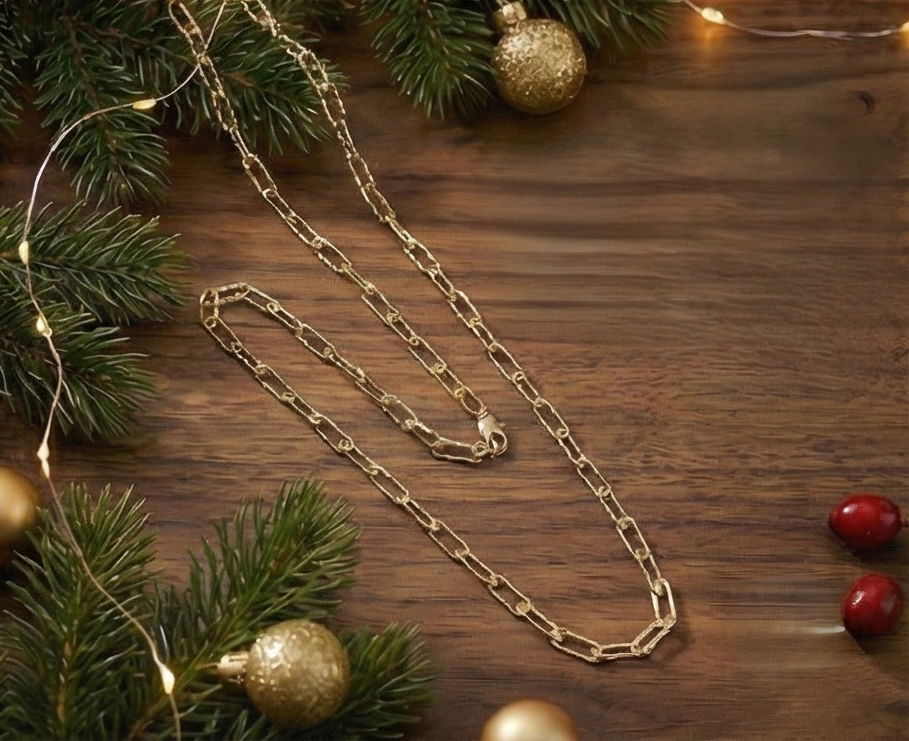 星光鑽切迴紋針純銀項鏈/手鏈 | S925純銀 | 獨特刻紋工藝 輕奢疊戴