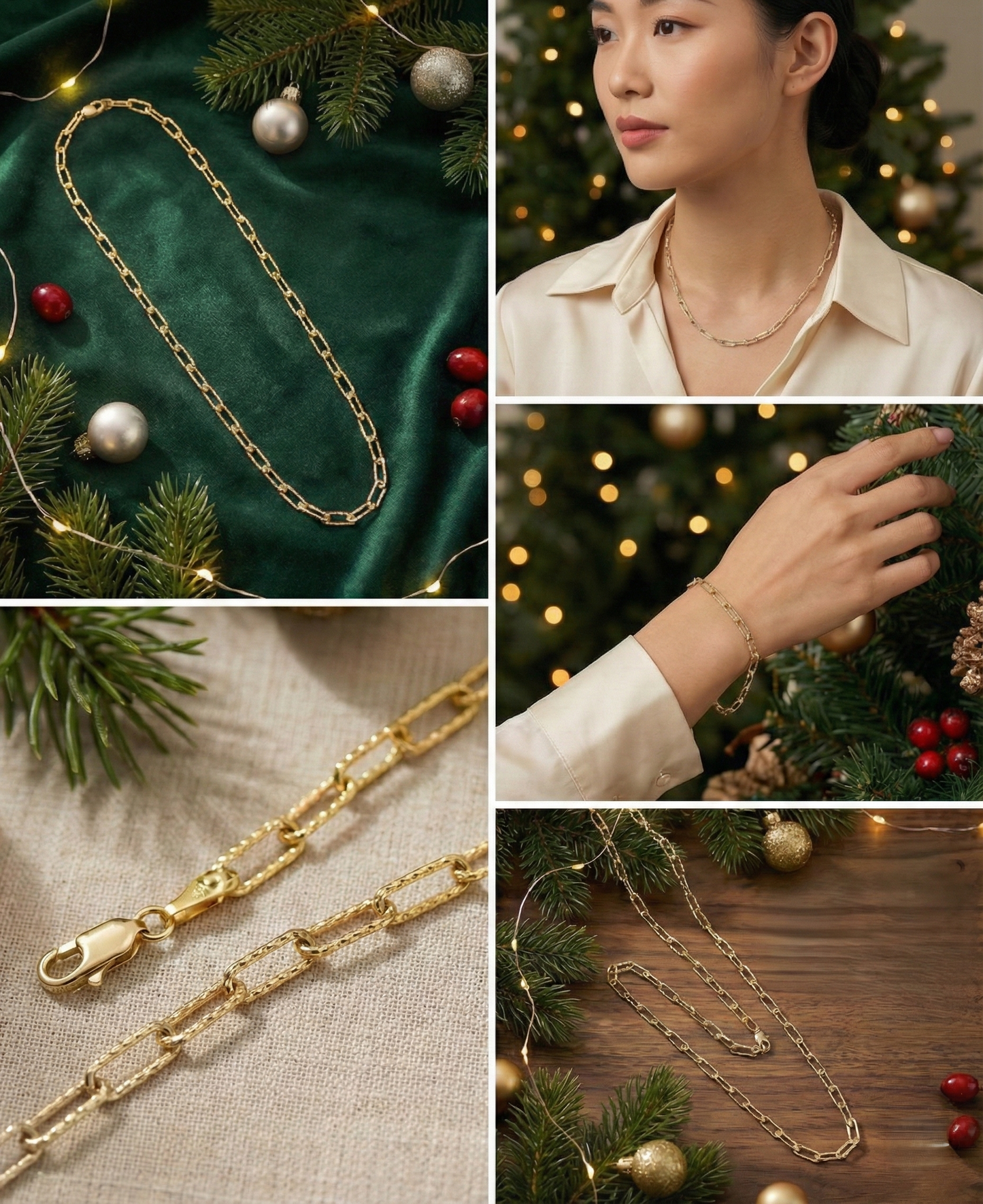 星光鑽切迴紋針純銀項鏈/手鏈 | S925純銀 | 獨特刻紋工藝 輕奢疊戴