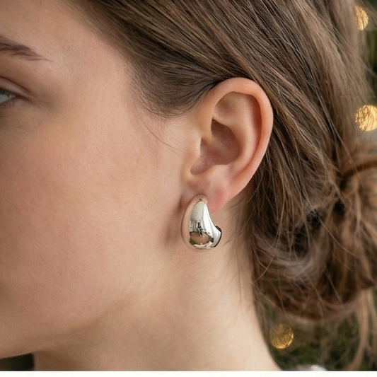 光滑流暢 | 飽滿立體 C 型立體耳環 | S925純銀