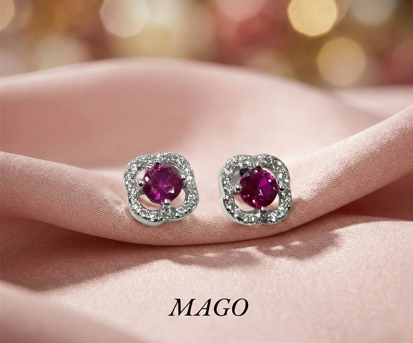 MAGO 925純銀耳環 - SER7009 耀眼925純銀耳環 （六色可選）