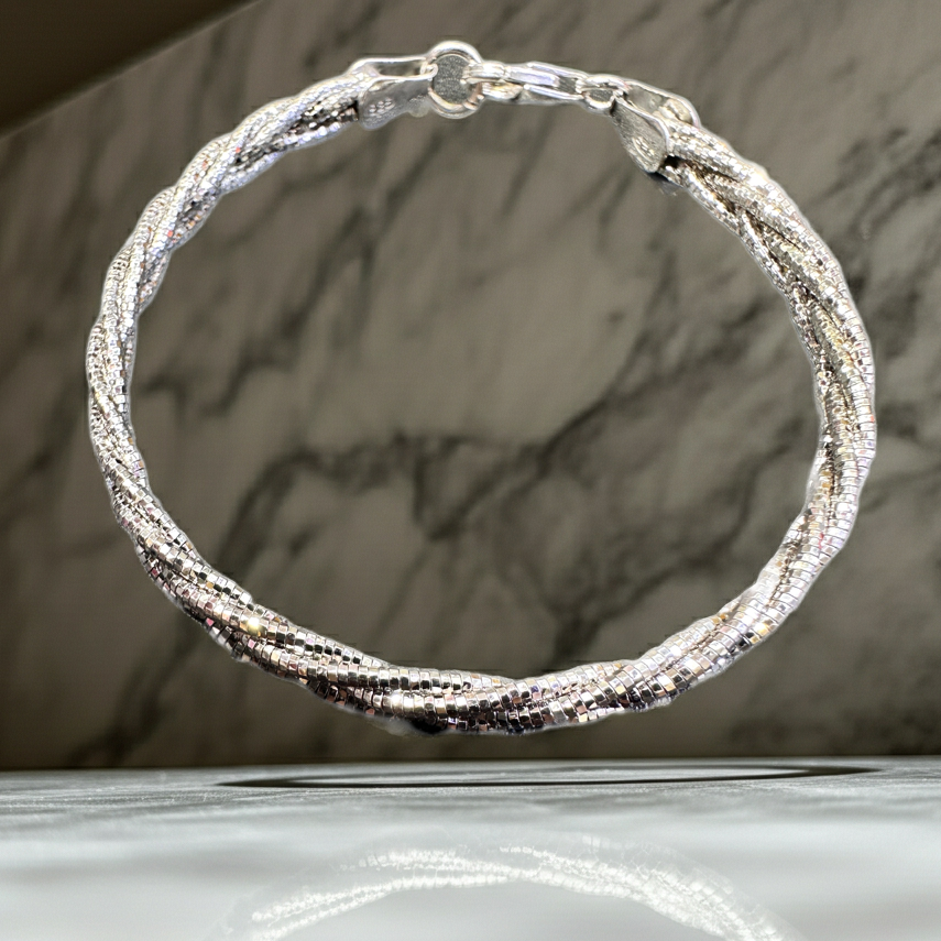 SB-OMEBR-130-470-Rh意大利純銀到白金閃閃手鏈