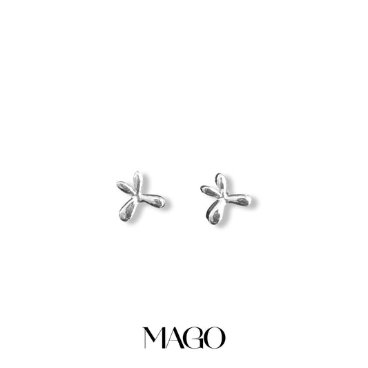MAGO 925純銀耳環 - SER5068 純銀鍍白金耳環 細節實拍 | MAGO925
