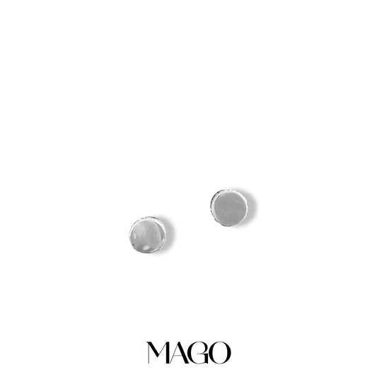 MAGO 925純銀耳環 - SER5069 純銀鋯石鍍白金圓圈耳環 細節實拍 | MAGO925