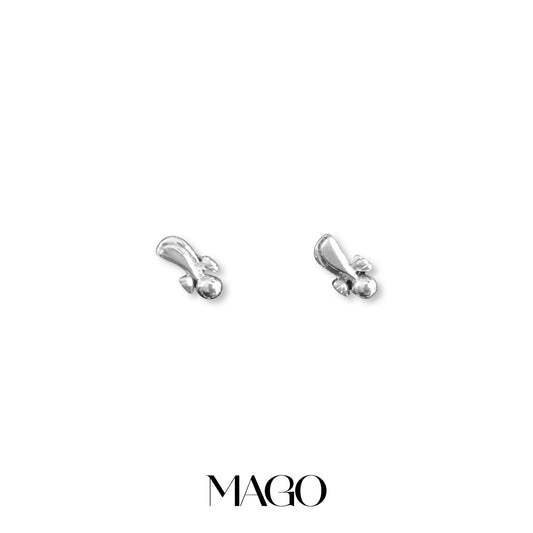 MAGO 925純銀耳環 - SER5070 純銀鍍白金天使耳環 細節實拍 | MAGO925