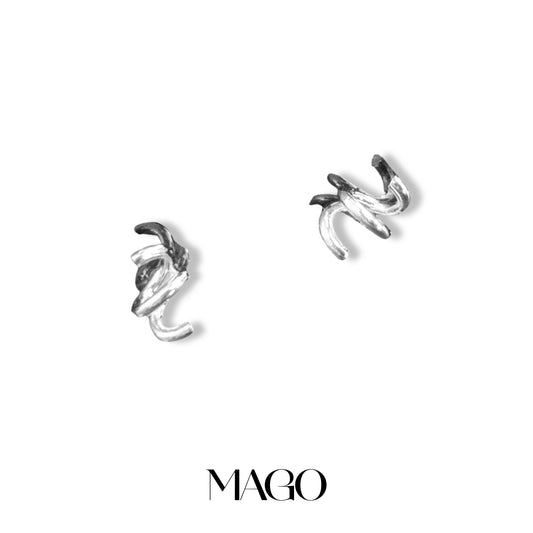 MAGO 925純銀耳環 - SER5076 純銀鍍白金氣質天使耳環 細節實拍 | MAGO925