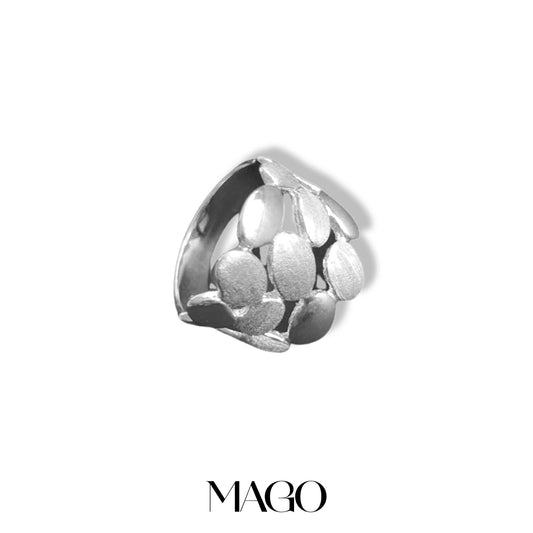 MAGO 925純銀戒指 - SR2259 純銀鍍K白金光沙戒指 細節實拍 | MAGO925