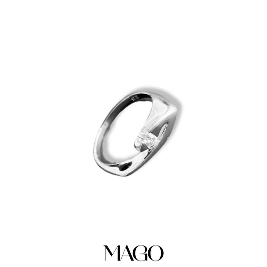 MAGO 925純銀戒指 - SR2263 純銀鍍K白金鋯石戒指 細節實拍 | MAGO925