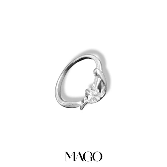 MAGO 925純銀戒指 - SR2267 純銀鍍K白金鋯石戒指 細節實拍 | MAGO925