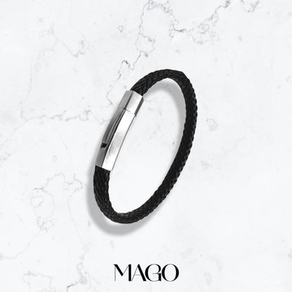MAGO925 925純銀皮繩 SL5002 永恆愛情不鏽鋼扣情侶皮繩 (3/3)