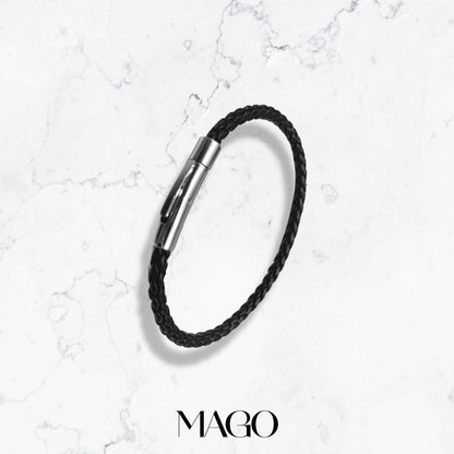 MAGO925 925純銀皮繩 SL5003 永恆愛情不鏽鋼扣情侶皮繩 (1/2)